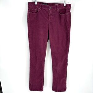 J‎ Crew Corduroy Matchstick Pants Size 29 Maroon Straight Leg Cabincore